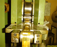 Rolling the ingots down to a ribbon ‘thinness’ of 0.015 mm - Click to view a larger resolution image